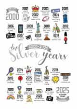 Cute Anniversary Card - 25th Silver Wedding - Life Events created by Eskimo Kiss Designs