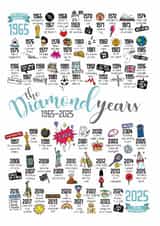 Cute Anniversary Card - 60th Wedding Anniversary - Diamond Wedding created by Eskimo Kiss Designs