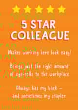 Funny Thank You Card - For Colleague - 5 Star Rating created by Sunny side Studios