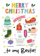 Coluorful Best Friend Christmas Card – Bright & Festive Holiday Cheer for Bestie created by Artsy Gift Co