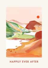 Arty Wedding Card - Sunset Mountains created by Vicki Nelli