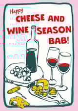 Funny Birmingham Christmas Card - Happy Cheese & Wine Season Bab created by Fab Bab