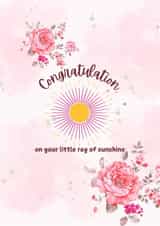 beautifully designed card to celebrate the birth of a newborn, boy or girl created by Snap & Send