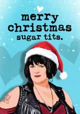 Funny Christmas Card - Nessa - Sugar Tits created by Mrs Best Paper Co.