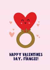 Cute Valentine's Day Card - Fiancee - Heart created by Lucy Maggie Designs