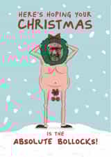 Personalised Christmas Photo Card created by Running with Scissors - Funny Christmas Card - Absolute Bollocks - Christmas Baubles Card