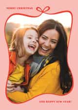 Personalised Christmas Photo Card created by Hello Paper Co. - Pretty Christmas Card - Ribbon Bow Border