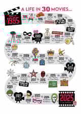 Cute 30th Birthday Card - 1995 - 30 Movies created by Eskimo Kiss Designs