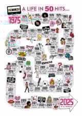 Cute 50th Birthday Card - 1975 - Music Hits created by Eskimo Kiss Designs