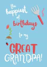 Cute Birthday Card - For Great Grandpa - Gardening created by Sian Moore Illustration