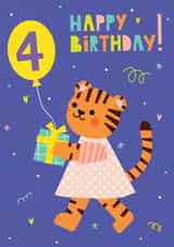 Cute Birthday Card - 4th - Tiger created by Sofia Ossman