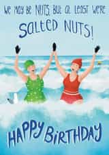 Funny Birthday Card - Sea Swimmers - Salted Nuts created by Crafty Coast