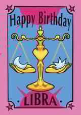 Fun Birthday Card - Horoscope - Libra - Zodiac - Astrology created by Scruffysprite