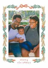 Personalised Christmas Photo Card created by Cindy Reynolds - Classic Christmas Card - Festive Garland Frame