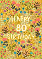 Pretty Birthday Card - 80th - Floral created by Pear Tree Press