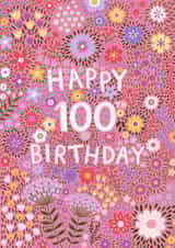 Pretty Birthday Card - 100th - Floral created by Pear Tree Press