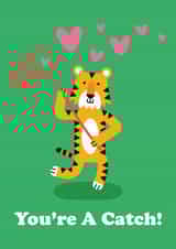 Cute Valentines Day Card - You're A Catch - Anniversary Card created by Studio Boketto