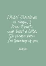 Thinking of You at Christmas – Heartfelt Message - sympathy, Loss, Love you. created by Sunnie Love Co.