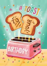 Cute Birthday Card - A Birthday Toast created by Aniet Illustration