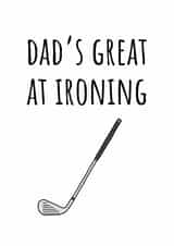 Funny Birthday Card - Golf - Ironing created by Amy (Hedgecards)