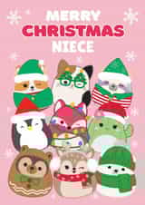 Merry Christmas Niece Card – Festive Squishmallows Fun created by Danilo