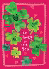 Cute Valentine's Day Card - Lucky To Have You - Clovers created by Bow & Bell