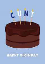 Funny Birthday Card for Mates - Cheeky Cake Design created by BeauPrintBoutique