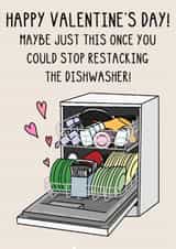 Funny Valentine's Card - Restacking The Dishwasher created by OhJaye