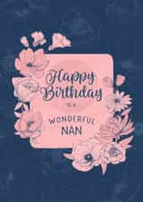 Classic Birthday Card - For Nan - Flowers created by Evie Garnett Designs