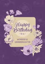 Classic Birthday Card - For Granddaughter - Flowers created by Evie Garnett Designs