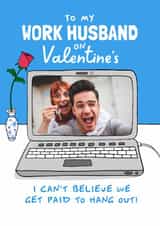 Personalised Valentines Day Photo Card created by Running with Scissors - Funny Valentine's Day Card - For Work Husband - Perfect For Your Work Bestie!
