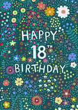 Pretty Birthday Card - 18th - Floral created by Pear Tree Press