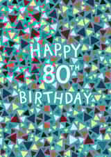 Classic Birthday Card - 80th - Geometric - For Him created by Pear Tree Press