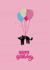 Funny Birthday Card - Cat And Balloons created by Laura Beutner