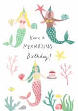 Cute Birthday Card - Mermazing - Mermaids created by Just like Sophie