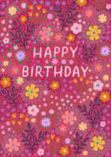 Pretty Birthday Card - Bright Florals created by Pear Tree Press