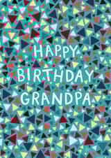 Classic Birthday Card - Geometric Pattern - For Grandpa created by Pear Tree Press