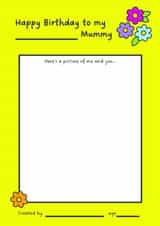 Cute Birthday Card - For Mummy - Drawing created by Brogan Cheetham