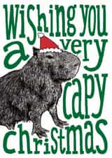 Cute capybara Christmas card created by The Visual Narrator