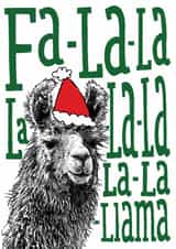 Funny Fa-la-la-llama Christmas card created by The Visual Narrator