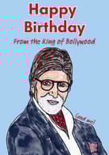 Funny Birthday Card - King of Bollywood - Amitabh Bachchan created by Sukhi Writes Stuff