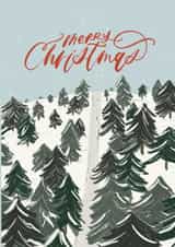 Merry Christmas Tree Farm Card, Snowy Card, Nostalgic Christmas created by Ashlyn Postier