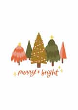 Merry and Bright Christmas Card, Happy Holiday Card, Christmas Trees, Classic created by Ashlyn Postier