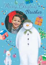 Personalised Christmas Photo Card created by Danilo - Personalised Snowman Christmas Photo Card For Brother