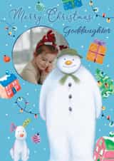Personalised Christmas Photo Card created by Danilo - Personalised Snowman Christmas Photo Card For Goddaughter