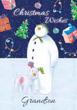 Snowman Christmas Card For Granson – Festive Wishes created by Danilo