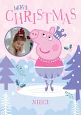 Personalised Christmas Photo Card created by Danilo - Peppa Pig Personalised Christmas Photo Card for Niece – Princess Skater