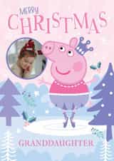 Personalised Christmas Photo Card created by Danilo - Peppa Pig Personalised Christmas Photo Card for Granddaughter – Princess Skater