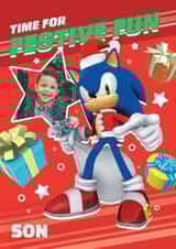 Personalised Christmas Photo Card created by Danilo - Festive Sonic Personalised Christmas Photo Card for Son