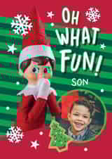 Personalised Christmas Photo Card created by Danilo - Personalised Elf Christmas Photo Card For Son – Oh What Fun!